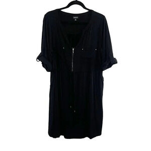 Torrid Black Tab Sleeve Shirt Dress Women's Plus Size 0X